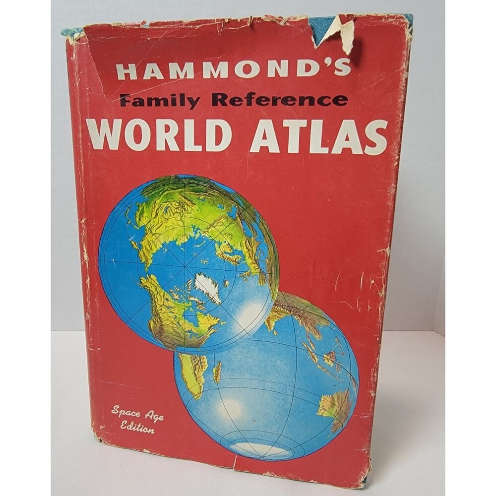 Vintage Hammond’s Family Reference World Atlas, Space Age Edition